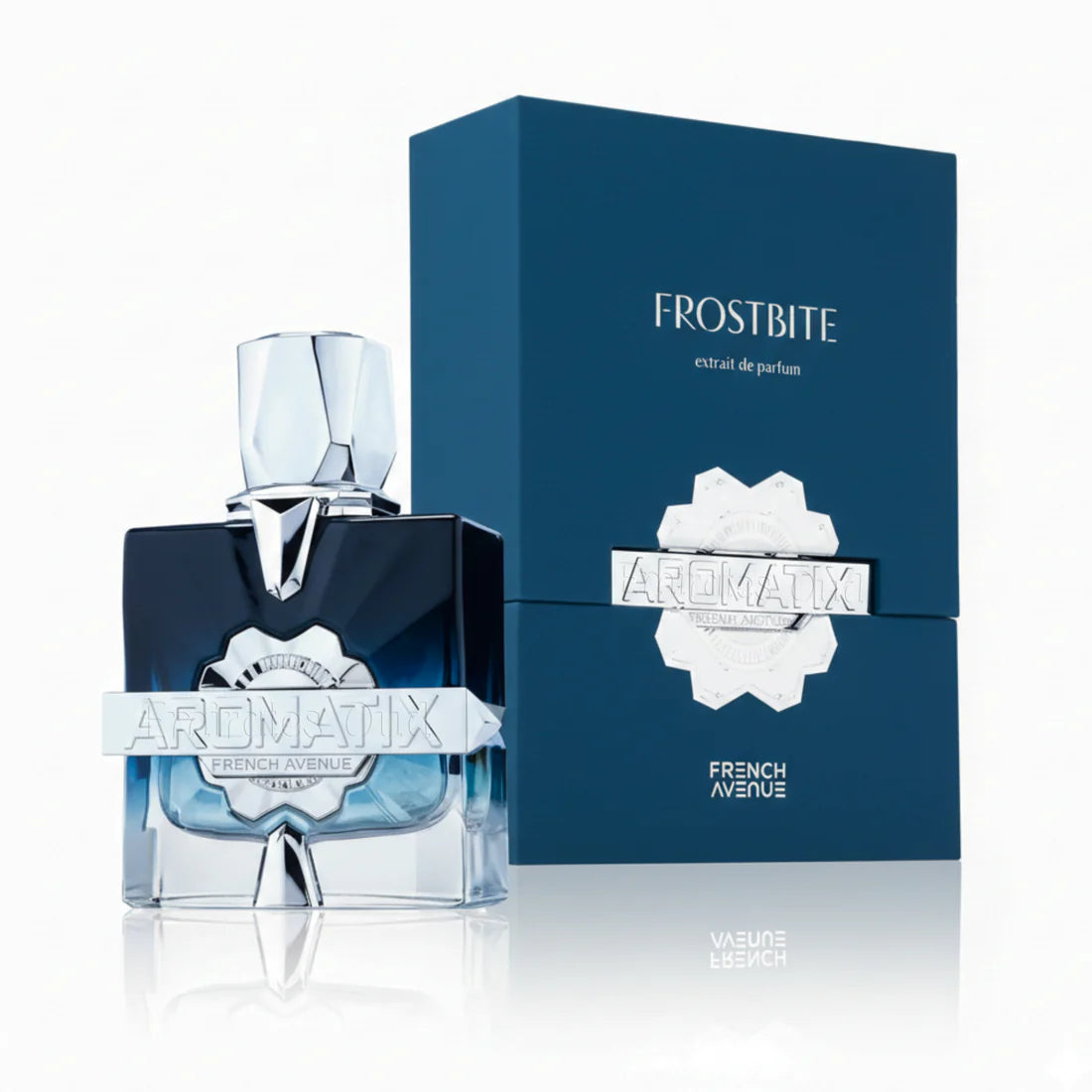 Parfymeflasken og esken til Aromatix Frostbite Perfume 100ml French Avenue