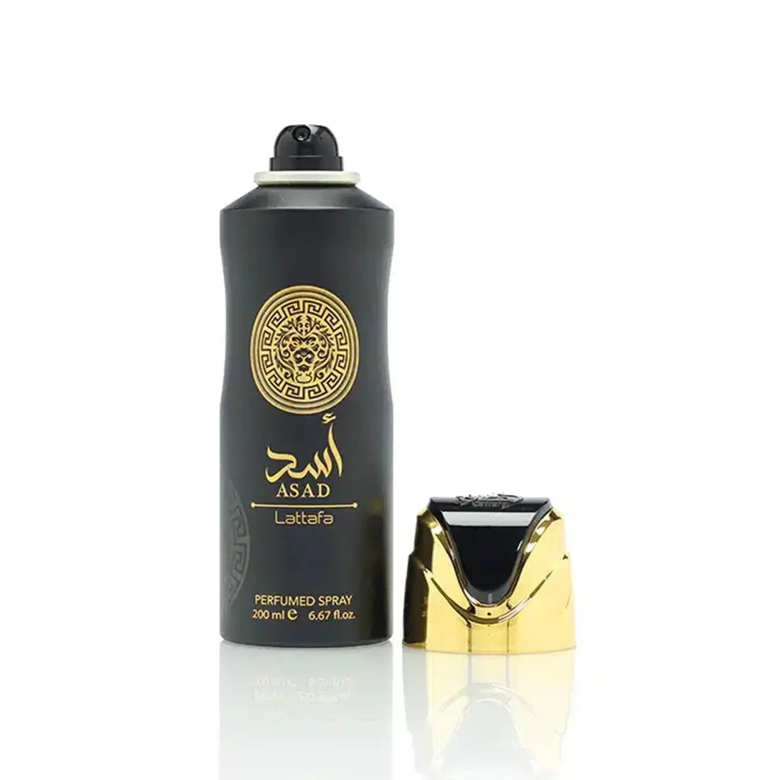 Bilde av deodorantflasken Asad Deodorant Body Spray 200ml Lattafa med lokket tatt av