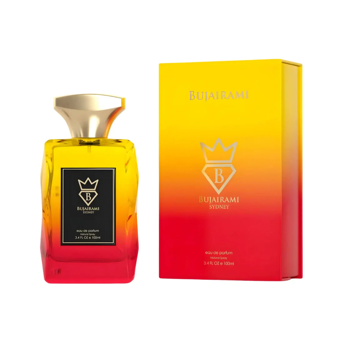 Parfymeflasken og esken til Bujairami Gladiator Perfume 100ml EDP Bujairami
 side som side