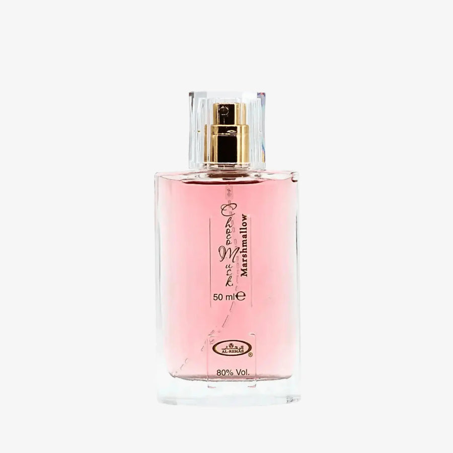 Bilde av parfymeflasken til Choco Musk Marshmallow Perfume 50ml EDP Al Rehab