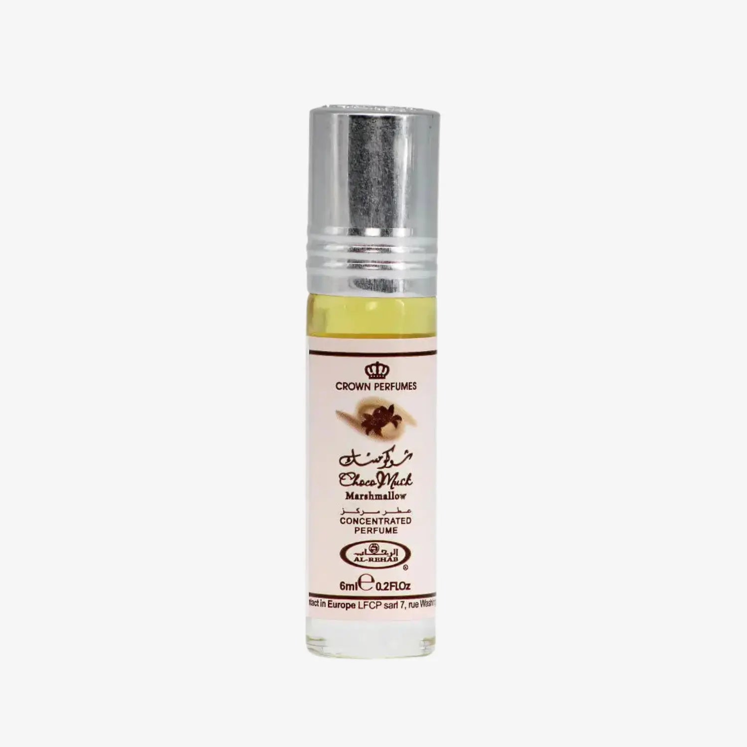 Bilde av parfymeflasken til Choco Musk Marshmallow Perfume Oil 6ml Al Rehab
