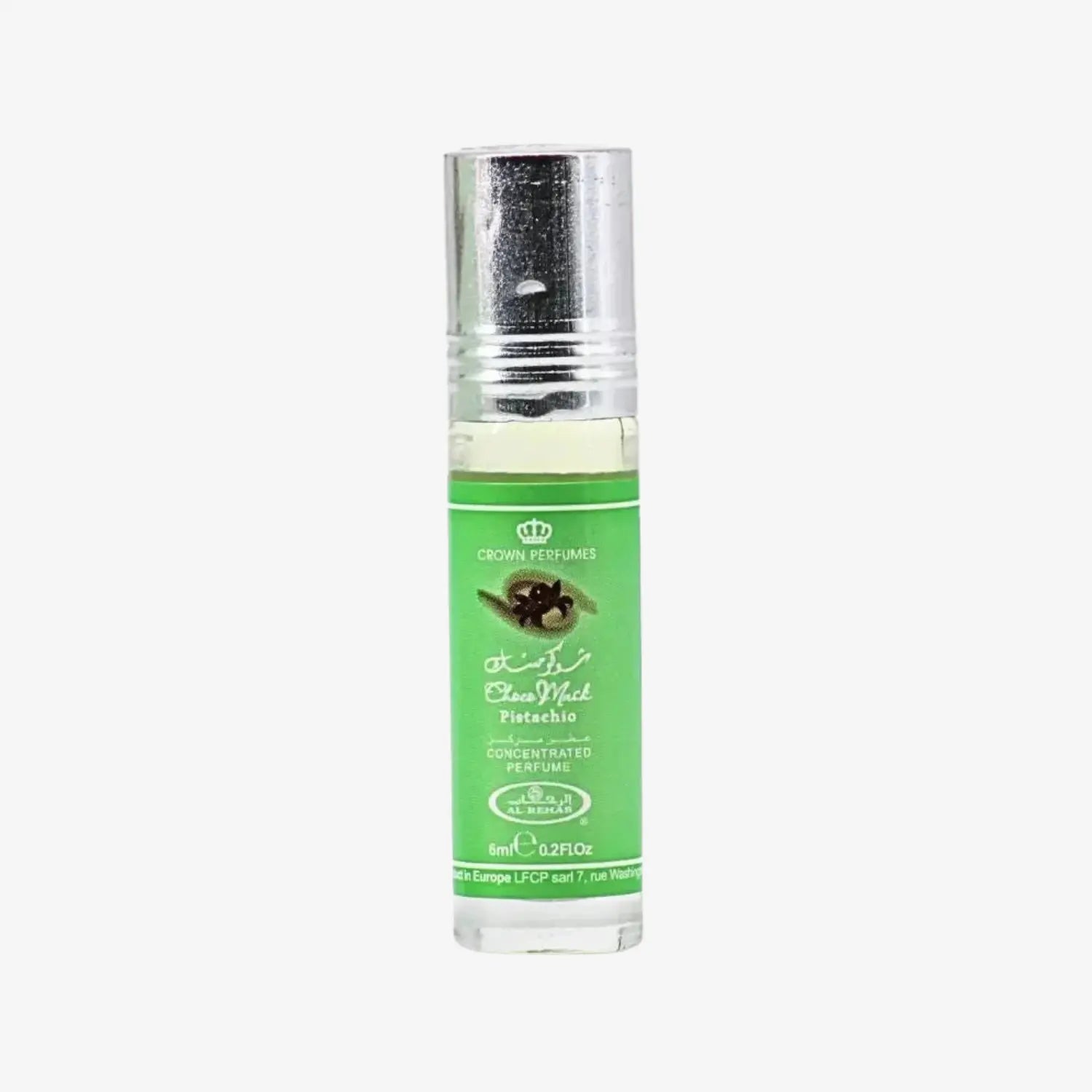 Bilde av parfymeflasken til Choco Musk Pistachio Perfume Oil 6ml Al Rehab