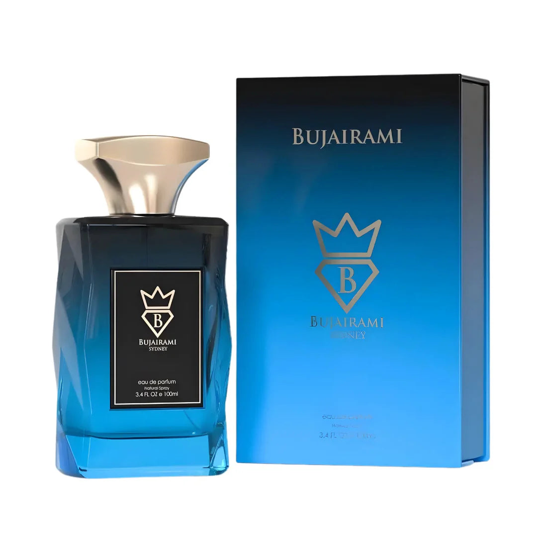 Parfymeflasken og esken side om side av Bujairami Date Night Perfume 100ml EDP Bujairami Sydney
