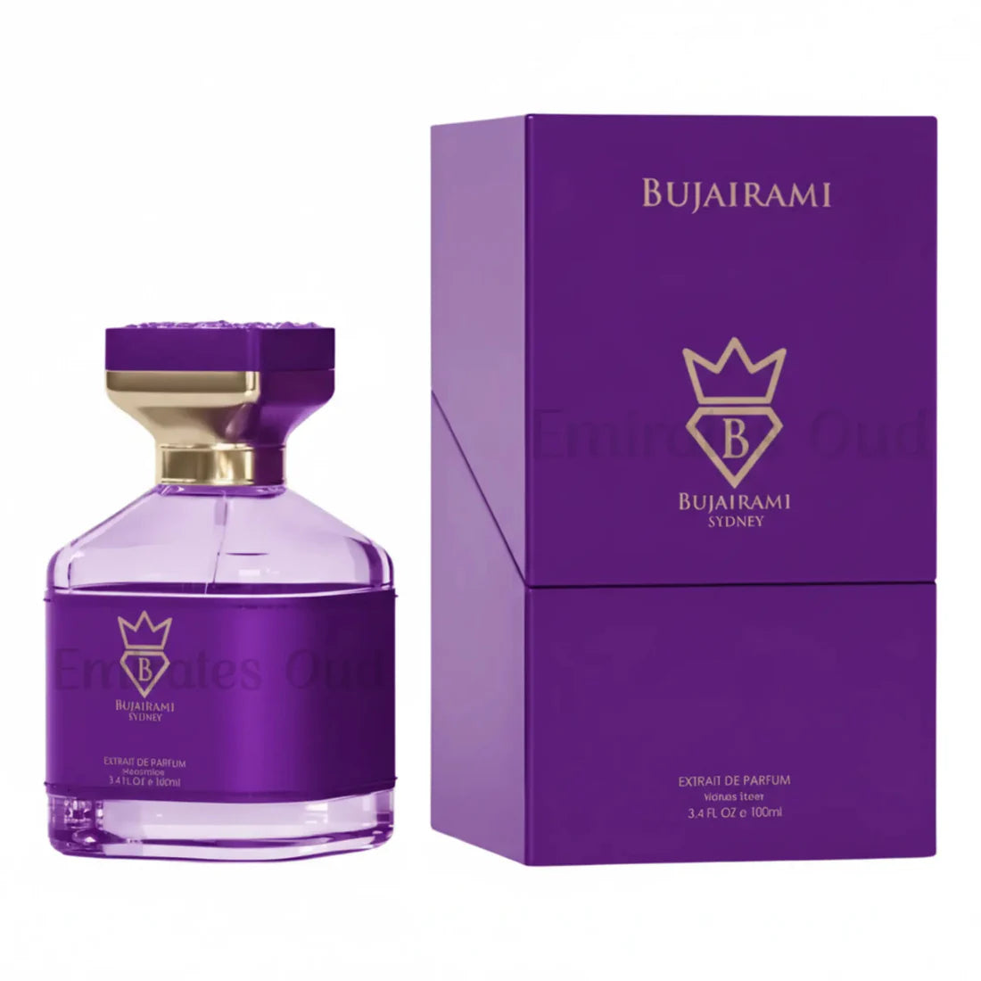 Parfymeflasken og esken side om side av Bujairami Executor 100ml Extrait De Parfum Bujairami Sydney

