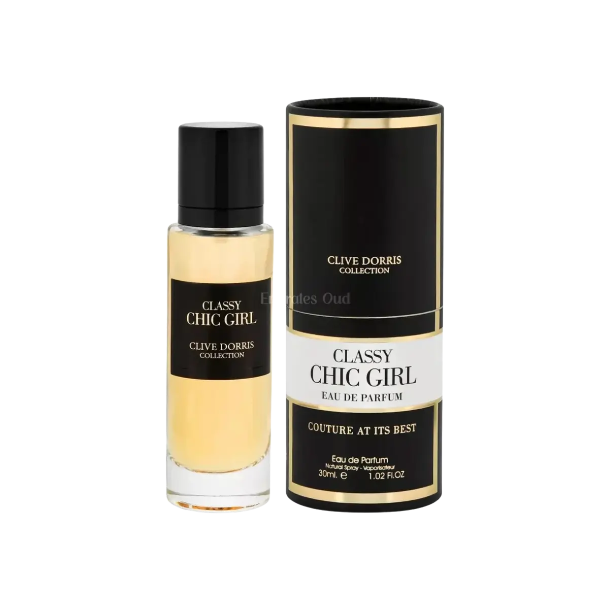 Parfymeflasken og esken til CLIVE DORRIS Classy Chic Girl Parfyme