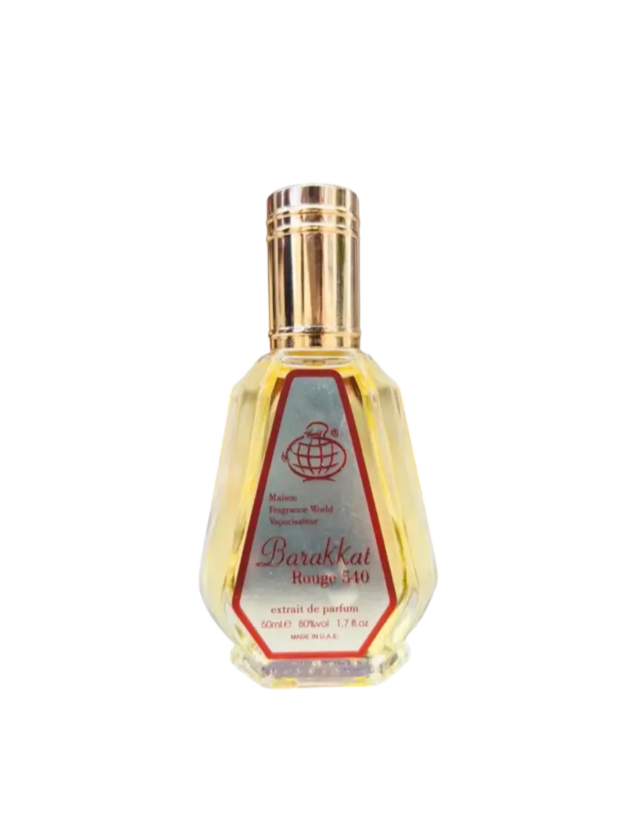 Parfymeflasken til Fragrance World Barakkat Rouge 540 Extrait 50ml Parfyme