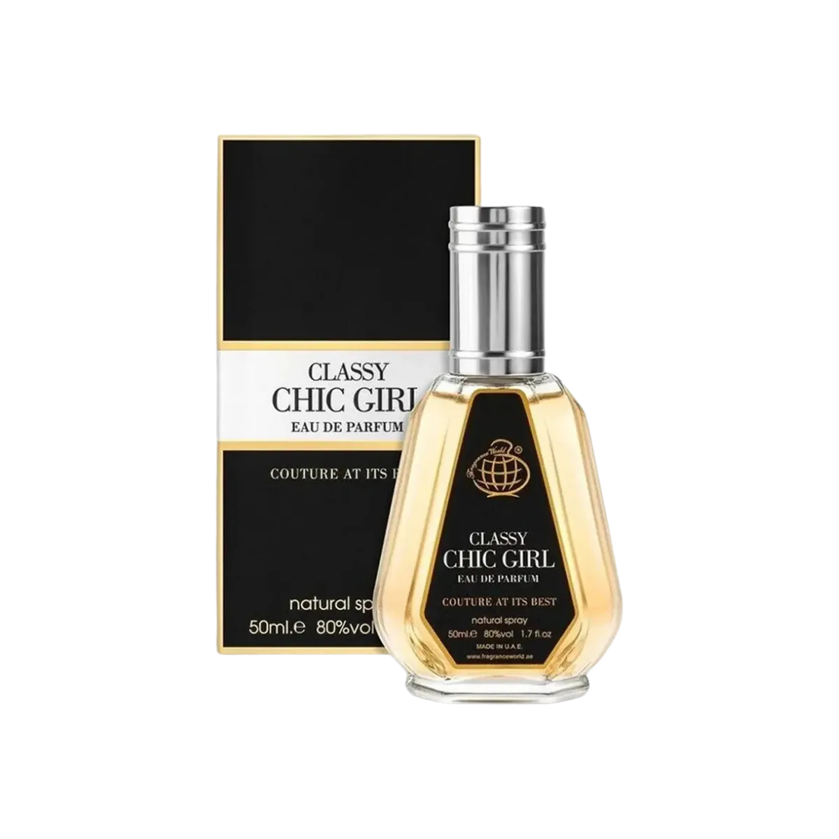 Parfymeflasken til Fragrance World Classy Chic Girl 50ml Parfyme