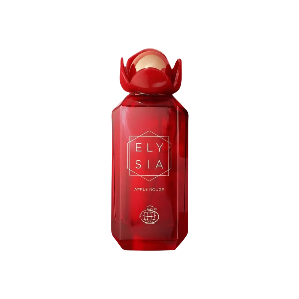 Parfymeflasken til Fragrance World Elysia Apple Rouge Parfyme