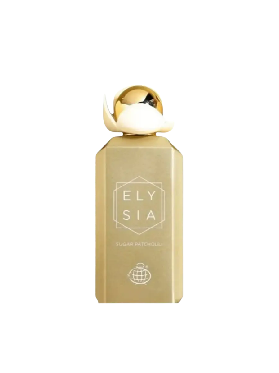 Parfymeflasken til Fragrance World Elysia Sugar Patchouli Parfyme