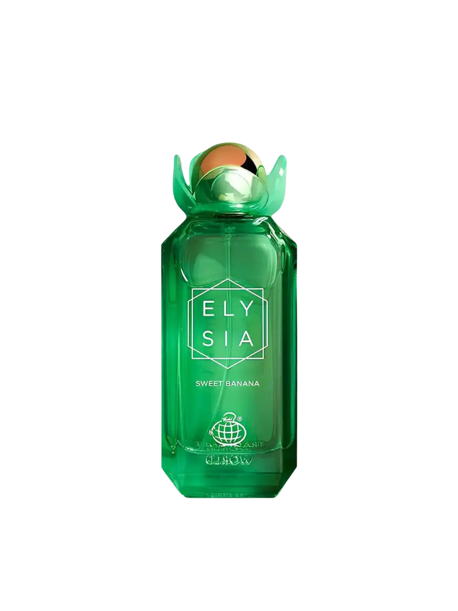 Parfymeflasken til Fragrance World Elysia Sweet Banana Parfyme