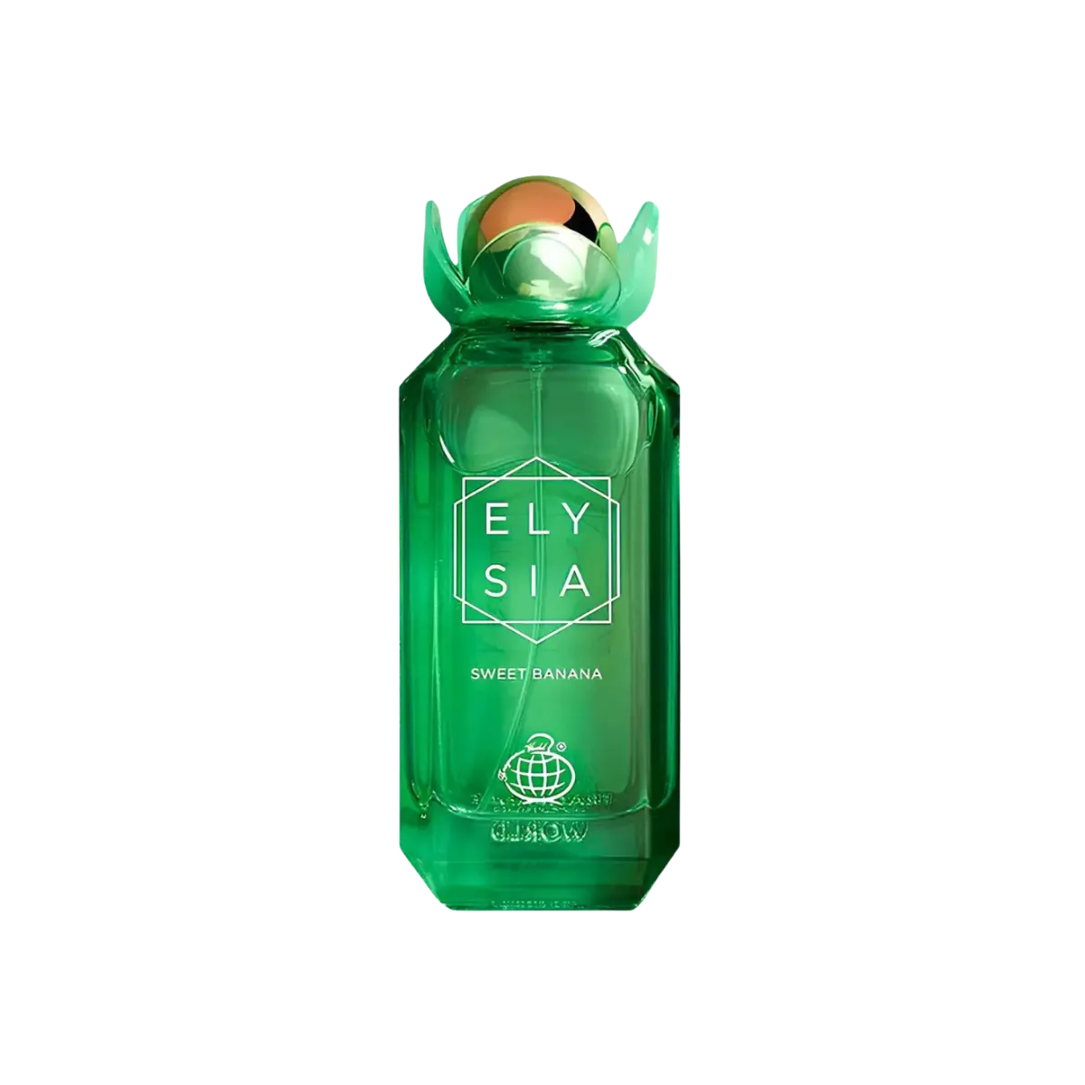 Parfymeflasken til Fragrance World Elysia Sweet Banana Parfyme