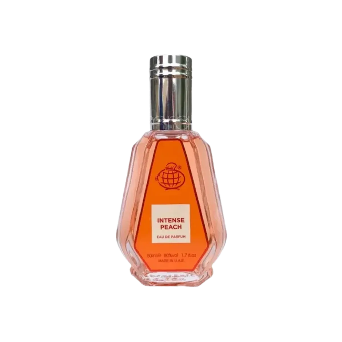 Parfymeflasken til Fragrance World Intense Peach 50ml Parfyme