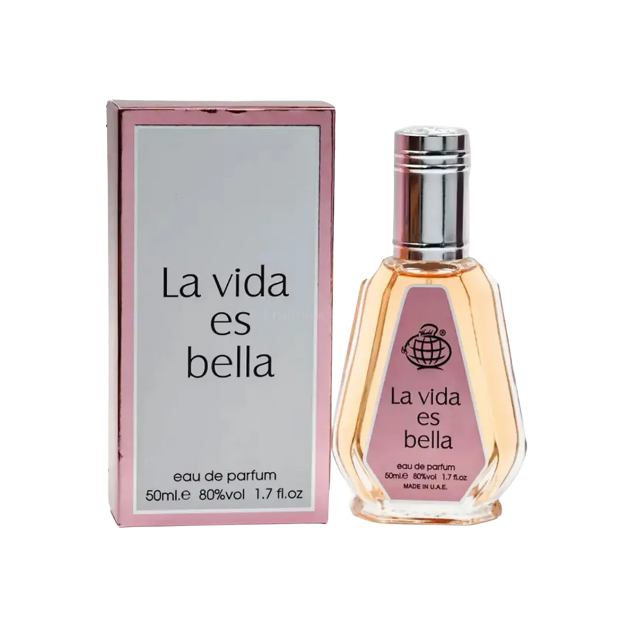 Parfymeflasken til Fragrance World La Vida Es Bella 50ml Parfyme