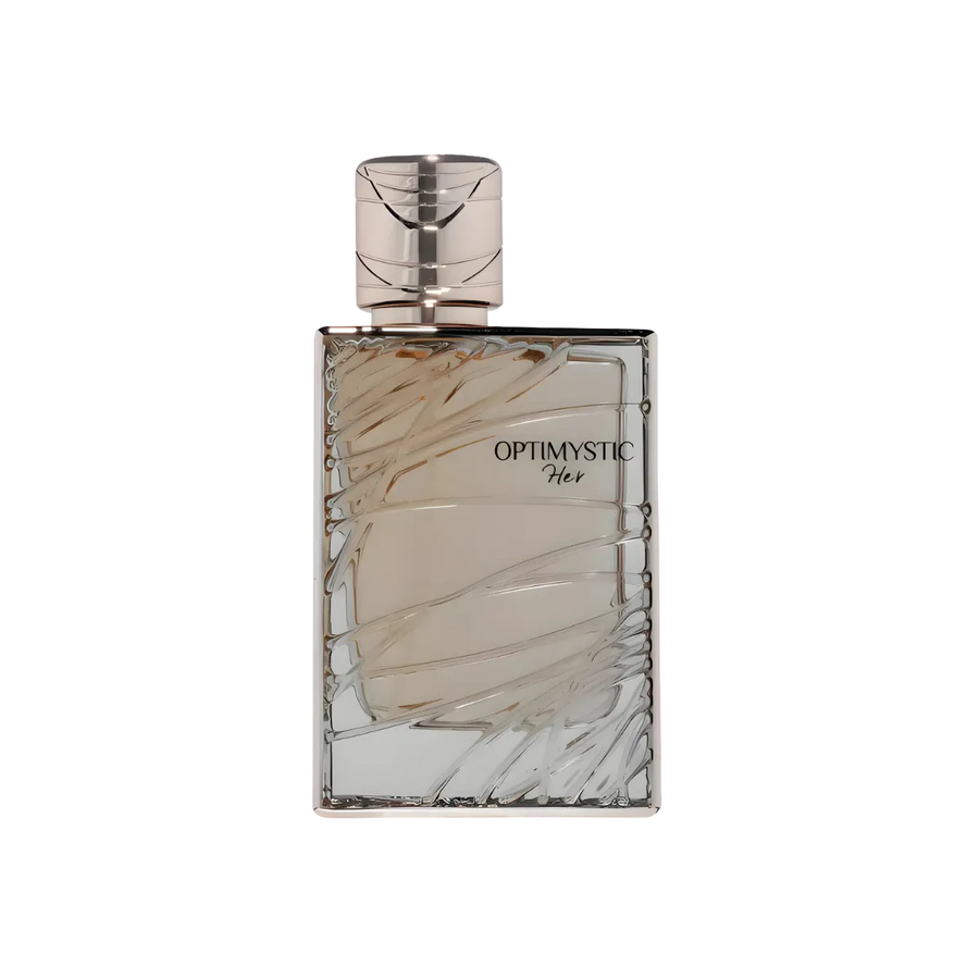 Parfymeflasken til Fragrance World Optimystic Her Parfyme