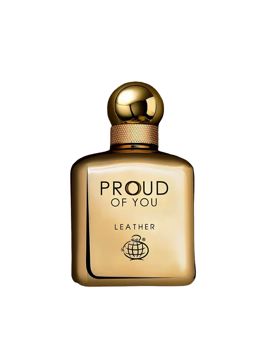 Parfymeflasken til Fragrance World Proud Of You Leather Parfyme