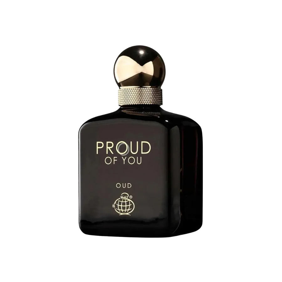 Parfymeflasken til Fragrance World Proud Of You Oud Parfyme