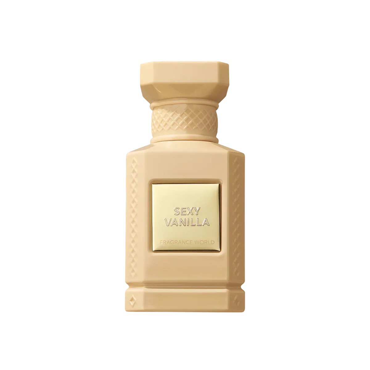 Parfymeflasken til Fragrance World Sexy Vanilla Parfyme