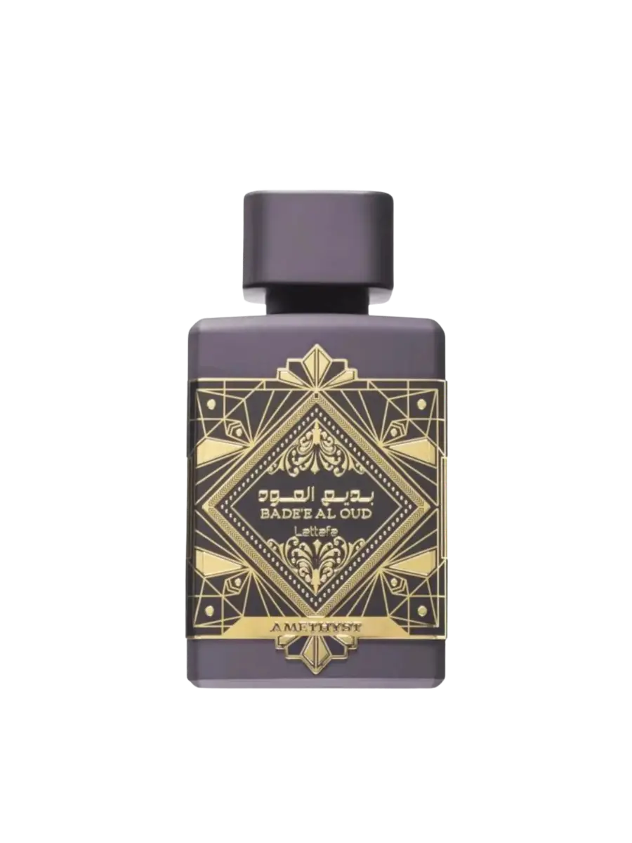 Parfymeflasken til Lattafa Badee Al Oud Amethyst Parfyme