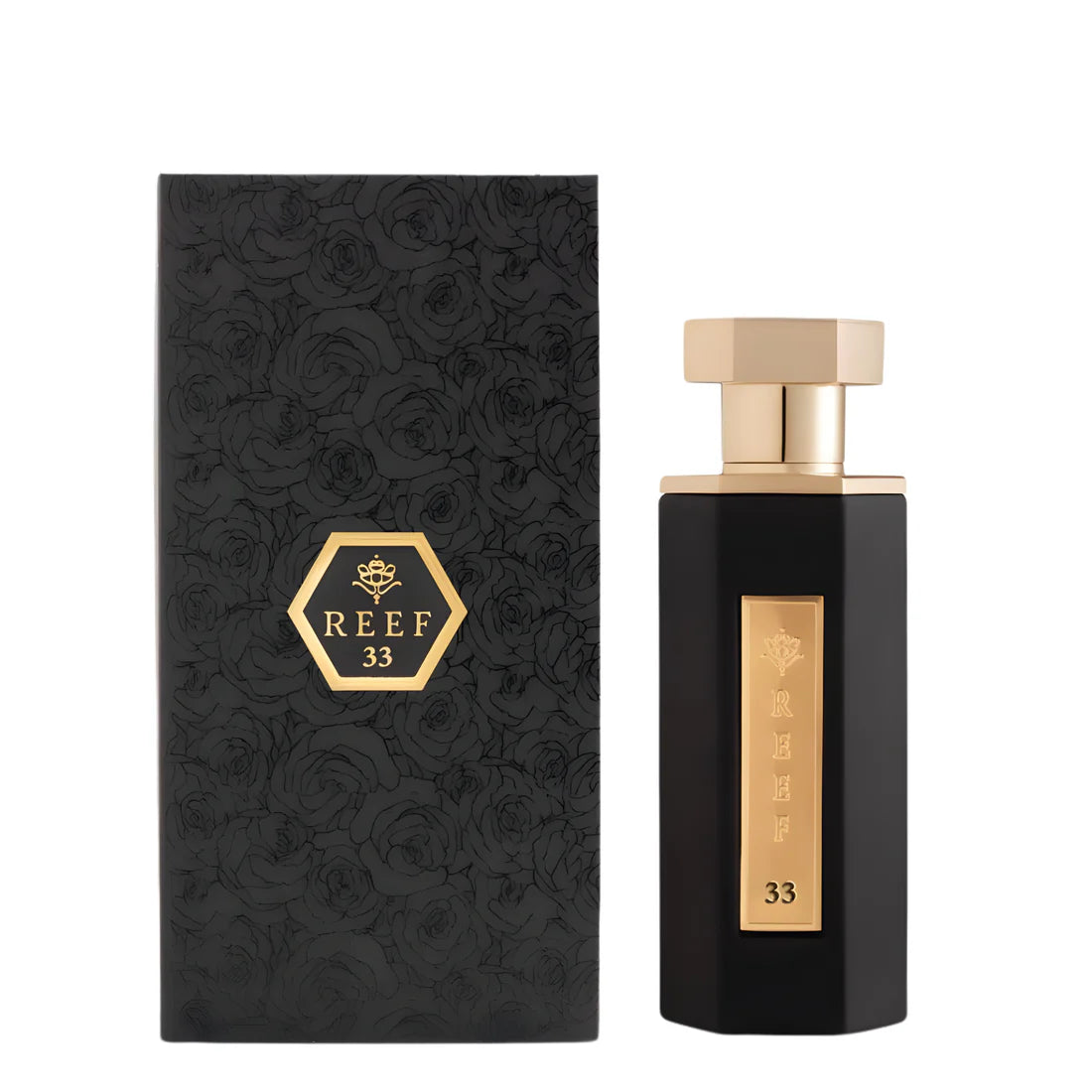 Bilde av esken og parfymeflasken side om side av Reef 33 Classic Perfume 100ml EDP