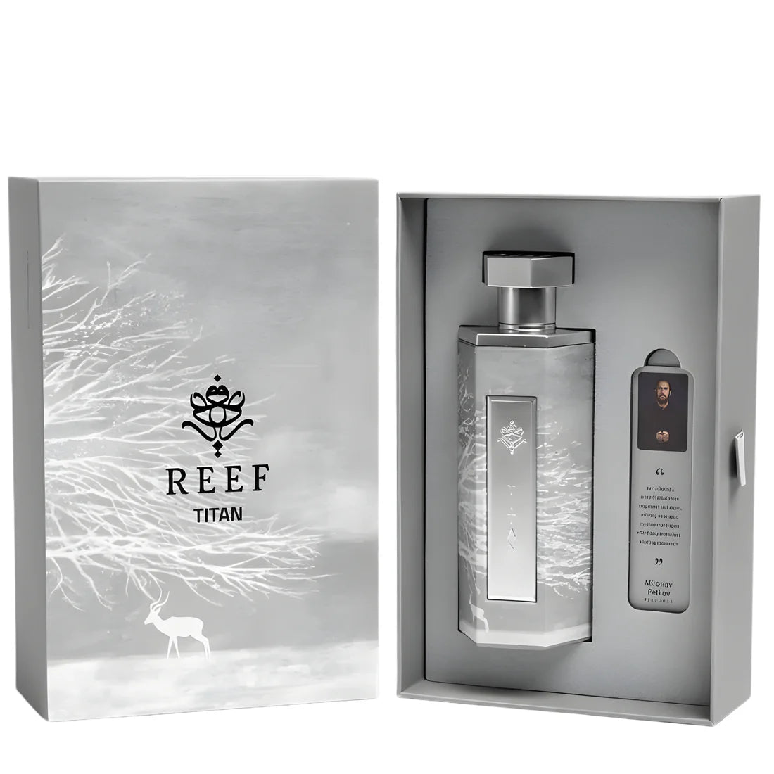 Bilde av esken og innholdet i esken av Reef Titan Perfume 200ml EDP Reef