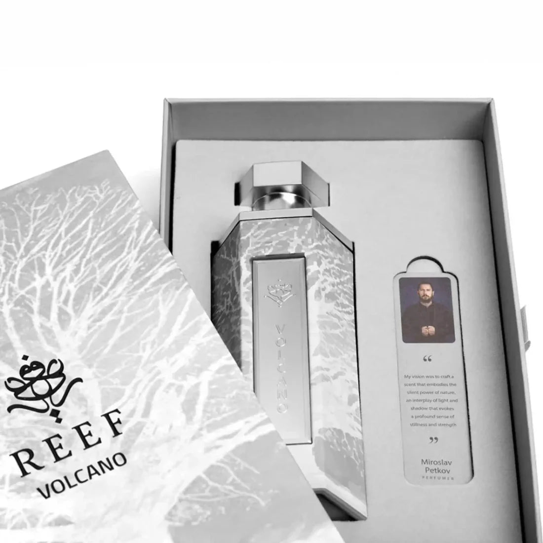 Åpen eske med parfymen til Reef Volcano EDP 200ml Reef Perfumes
