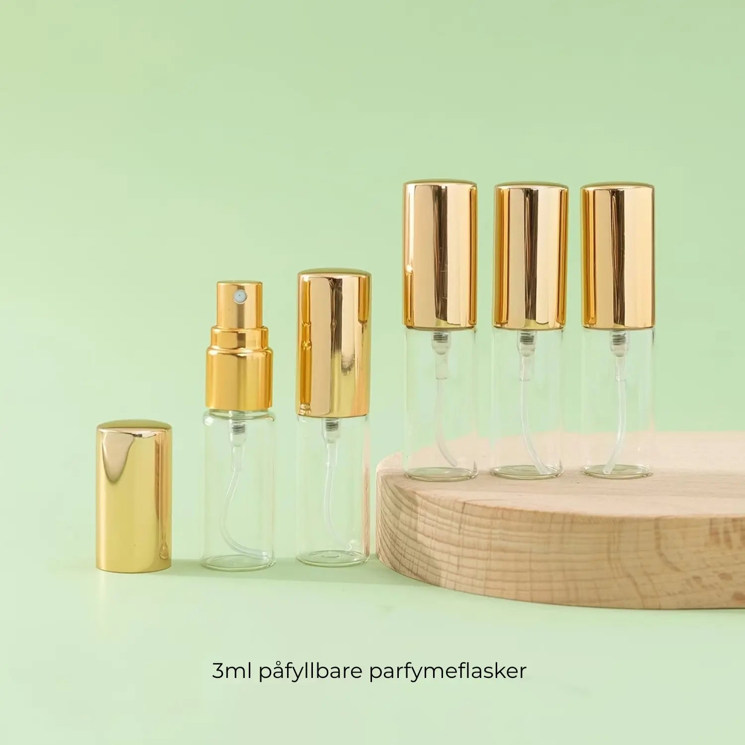 Mini parfymeflaske i glass – 3ml, påfyllbar