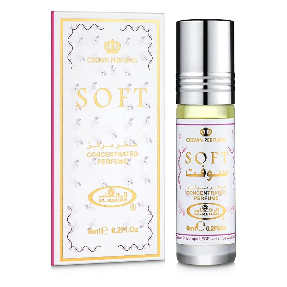Bilde av esken og flasken til Soft Perfume Oil 6ml Al Rehab