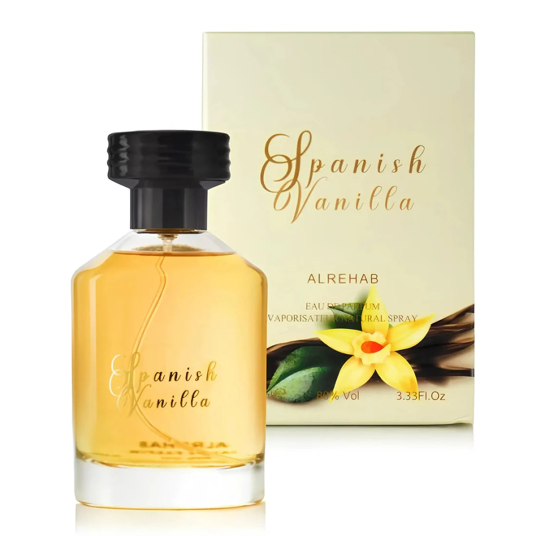 Parfymeflasken og esken til Spanish Vanilla parfyme