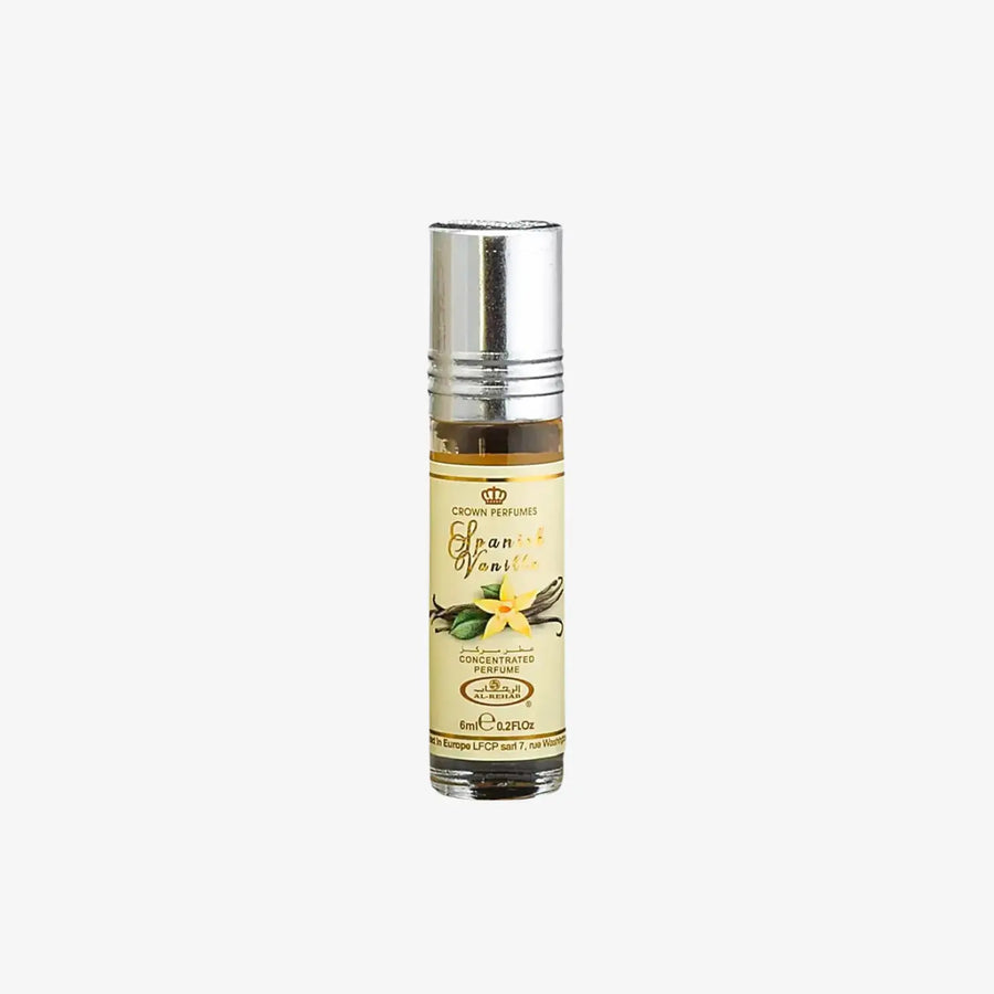 Bilde av flasken til Spanish Vanilla Perfume Oil 6ml Al Rehab