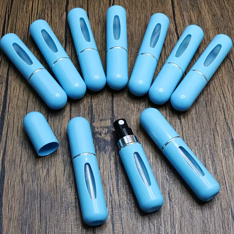 Lyseblå 5ml Mini påfyllbar parfymeflaske - Parfyme Paradiset