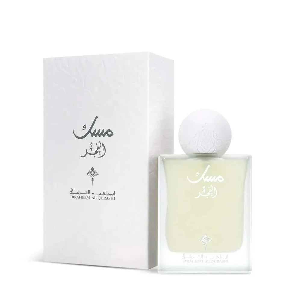 Esken og Parfymeflasken til Ibrahim Al Qurashi (IBRAQ) Musk Al Fajr parfyme